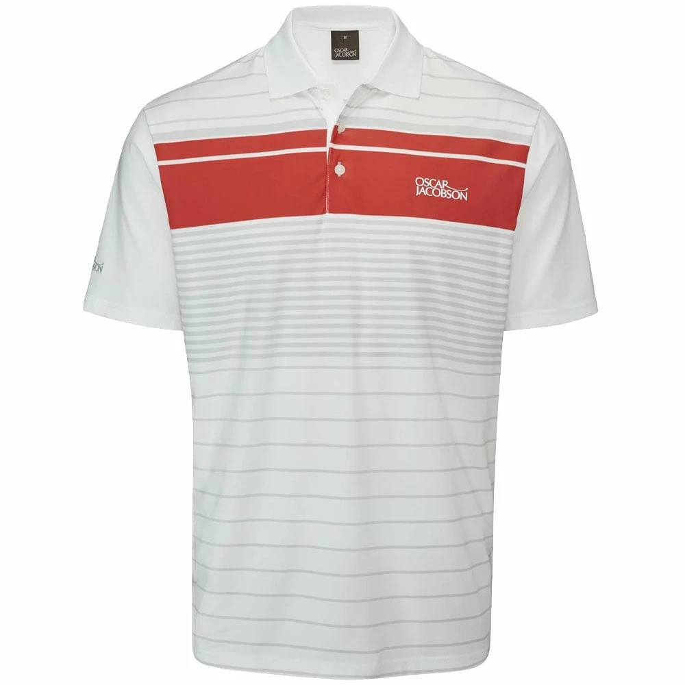 Oscar Jacobson Croft Polo Shirt - Jewel Red/Lunar Grey 3 Oscar Jacobson Croft Polo Shirt - Jewel Red/Lunar Grey