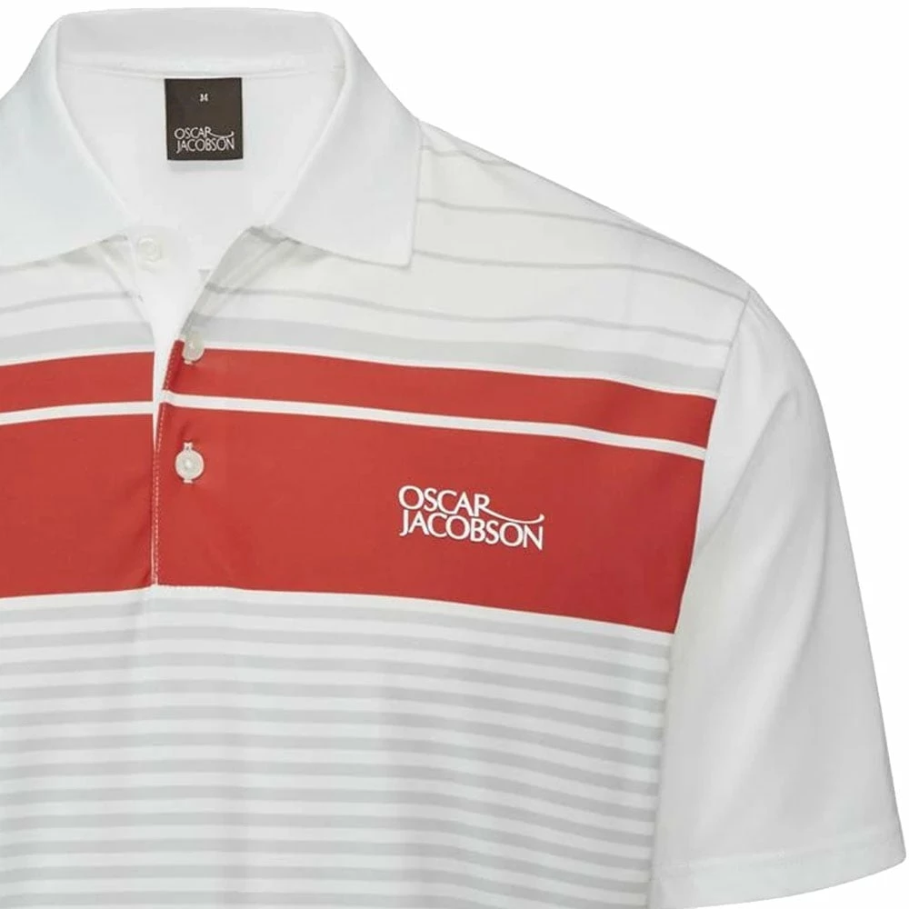 Oscar Jacobson Croft Polo Shirt - Jewel Red/Lunar Grey 5 Oscar Jacobson Croft Polo Shirt - Jewel Red/Lunar Grey - Image 3