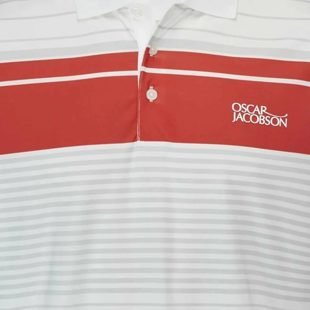 Oscar Jacobson Croft Polo Shirt - Jewel Red/Lunar Grey 7 Oscar Jacobson Croft Polo Shirt - Jewel Red/Lunar Grey - Image 5