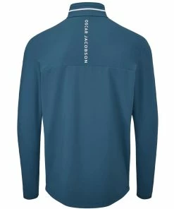 Oscar Jacobson Darwin 1/4 Zip Pullover - Teal/White -Second Hand Clubs Sales oscar jacobson darwin 14 zip pullover tealwhite 2