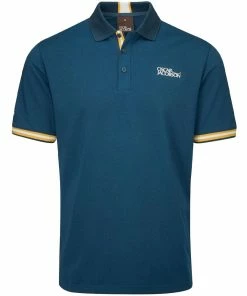 Oscar Jacobson Durham Tour Polo Shirt - Teal/Ochre
