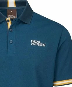 Oscar Jacobson Durham Tour Polo Shirt - Teal/Ochre -Second Hand Clubs Sales oscar jacobson durham tour polo shirt tealochre 3
