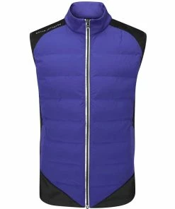 Oscar Jacobson Randal Full Zip Padded Gilet - Admiral Blue/Black