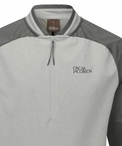 Oscar Jacobson Redfern 1/2 Zip Jacket - Light Grey -Second Hand Clubs Sales oscar jacobson redfern 12 zip jacket light grey 2