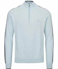 Oscar Jacobson Repton Pin Pullover - Cool Blue/Navy/White