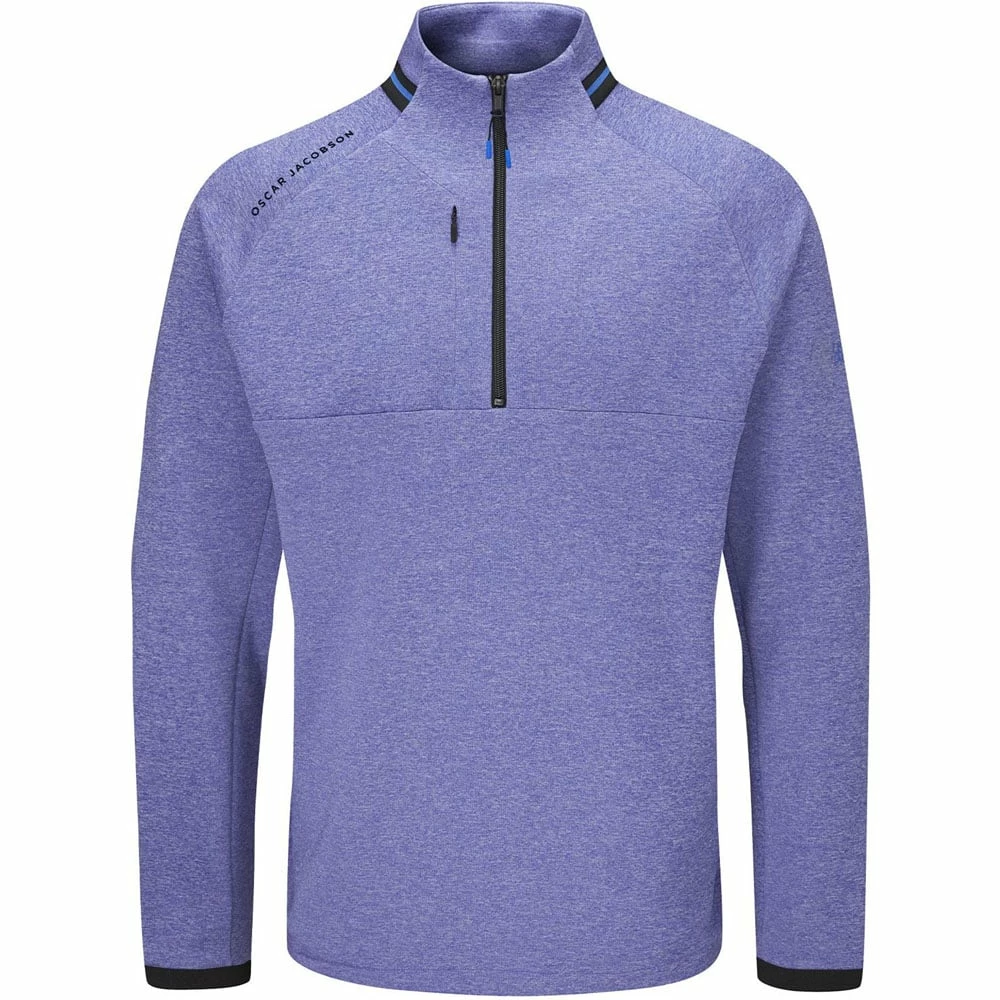 Oscar Jacobson Tarren Mid Layer 1/2 Zip Pullover - Blue Marl 3 Oscar Jacobson Tarren Mid Layer 1/2 Zip Pullover - Blue Marl
