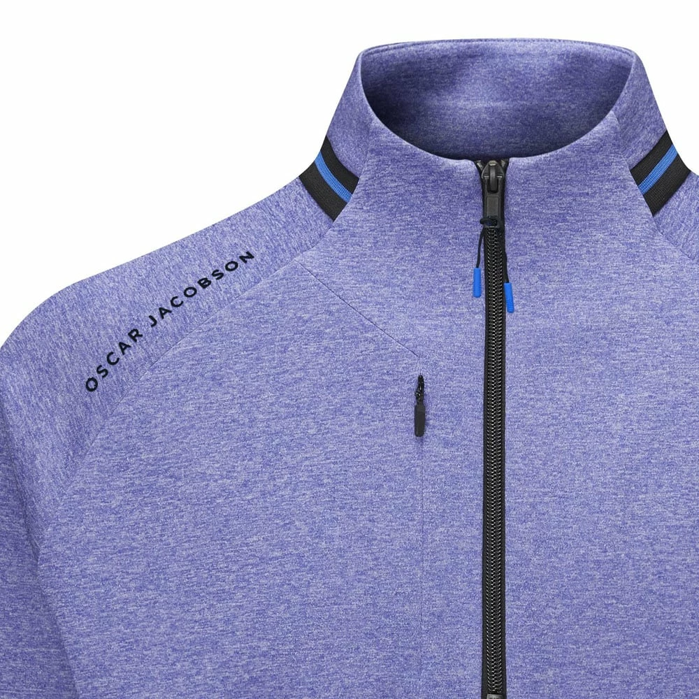 Oscar Jacobson Tarren Mid Layer 1/2 Zip Pullover - Blue Marl 5 Oscar Jacobson Tarren Mid Layer 1/2 Zip Pullover - Blue Marl - Image 3