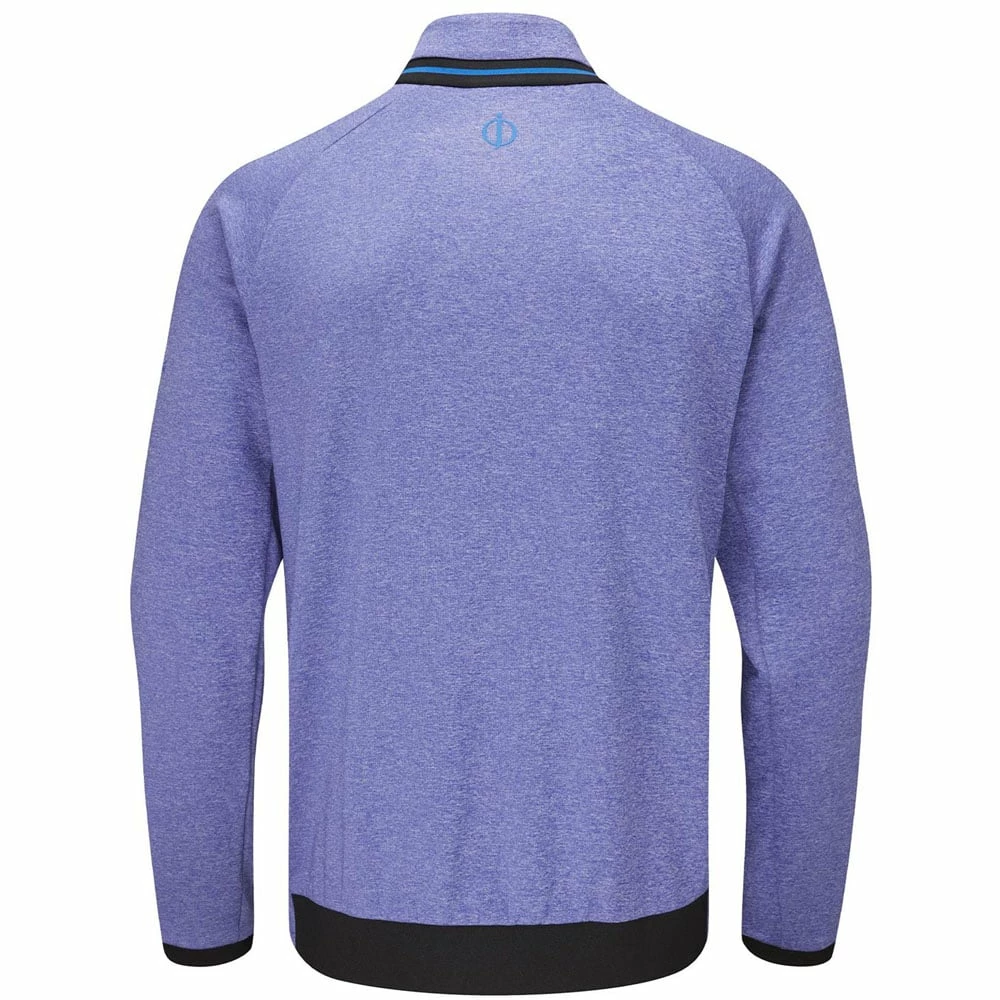 Oscar Jacobson Tarren Mid Layer 1/2 Zip Pullover - Blue Marl 4 Oscar Jacobson Tarren Mid Layer 1/2 Zip Pullover - Blue Marl - Image 2