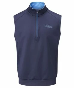 Golf Clearance Online Oscar Jacobson Trent Tour 1/2 Zip Golf Vest - Navy