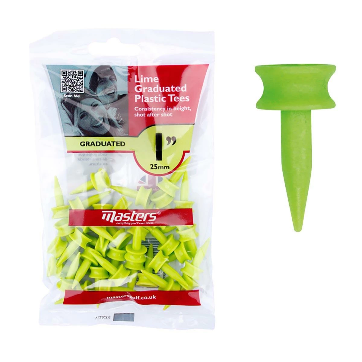 Masters Plastic Graduated 1 Inch Lime Tees - Pack Of 35 3 Masters Plastic Graduated 1 Inch Lime Tees - Pack Of 35