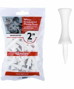 Masters Plastic Graduated 2 Inch White Tees - Pack Of 25