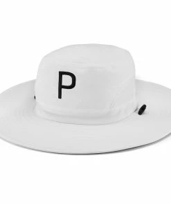 Puma Aussie P Logo Bucket Hat - Bright White