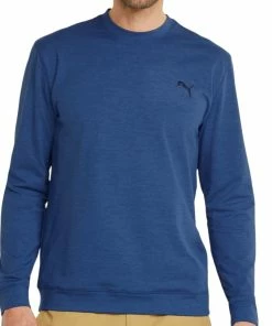 Puma Cloudspun Crew Neck Sweater - Blazing Blue Heather -Second Hand Clubs Sales puma cloudspun crew neck sweater blazing blue heather 3