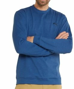 Puma Cloudspun Crew Neck Sweater - Blazing Blue Heather -Second Hand Clubs Sales puma cloudspun crew neck sweater blazing blue heather 5