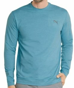 Puma Cloudspun Crewneck Sweater - Dusty Aqua Heather -Second Hand Clubs Sales puma cloudspun crewneck sweater dusty aqua heather 3