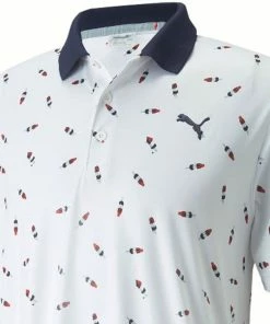 Puma Cloudspun Popsi-Cool Polo Shirt - Bright White/Ski Patrol -Second Hand Clubs Sales puma cloudspun popsi cool polo bright white ski patrol 3