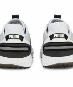 Puma IGNITE Elevate Waterproof Spikeless Shoes - White/Black/Silver -Second Hand Clubs Sales puma ignite elevate spikeless shoes whiteblacksilver 4 1 1