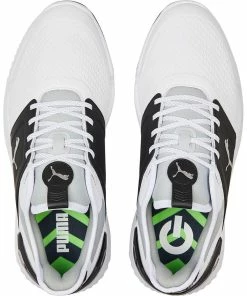 Puma IGNITE Elevate Waterproof Spikeless Shoes - White/Black/Silver -Second Hand Clubs Sales puma ignite elevate spikeless shoes whiteblacksilver 5 1 1