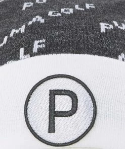 Puma P Removable Pom Beanie Hat - Black/Bright White -Second Hand Clubs Sales puma p removable pom beanie hat blackbright white 4
