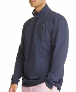 Puma AP Cloudspun Castle 1/4 Zip Pullover - Navy Blazer Heather -Second Hand Clubs Sales puma x arnold palmer cloudspun castle 14 zip pullover navy blazer heather 5