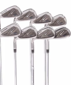 TaylorMade Sim 2 Max Steel Men's Left Hand Irons 5-SW+AW Stiff - KBS Max 85