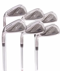 TaylorMade Sim 2 Max Steel Men's Left Hand Irons 5-PW Regular - KBS MT85