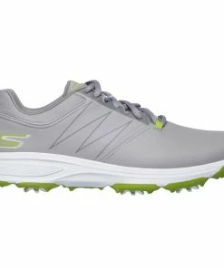 Skechers Go Golf Torque Spiked Waterproof Shoes - Grey/Lime