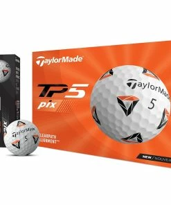 TaylorMade TP5 Pix 2.0 Golf Balls - White - 12 Pack