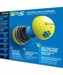 TaylorMade TP5 Golf Balls - Yellow - 12 Pack -Second Hand Clubs Sales tp5 yellow 1 1