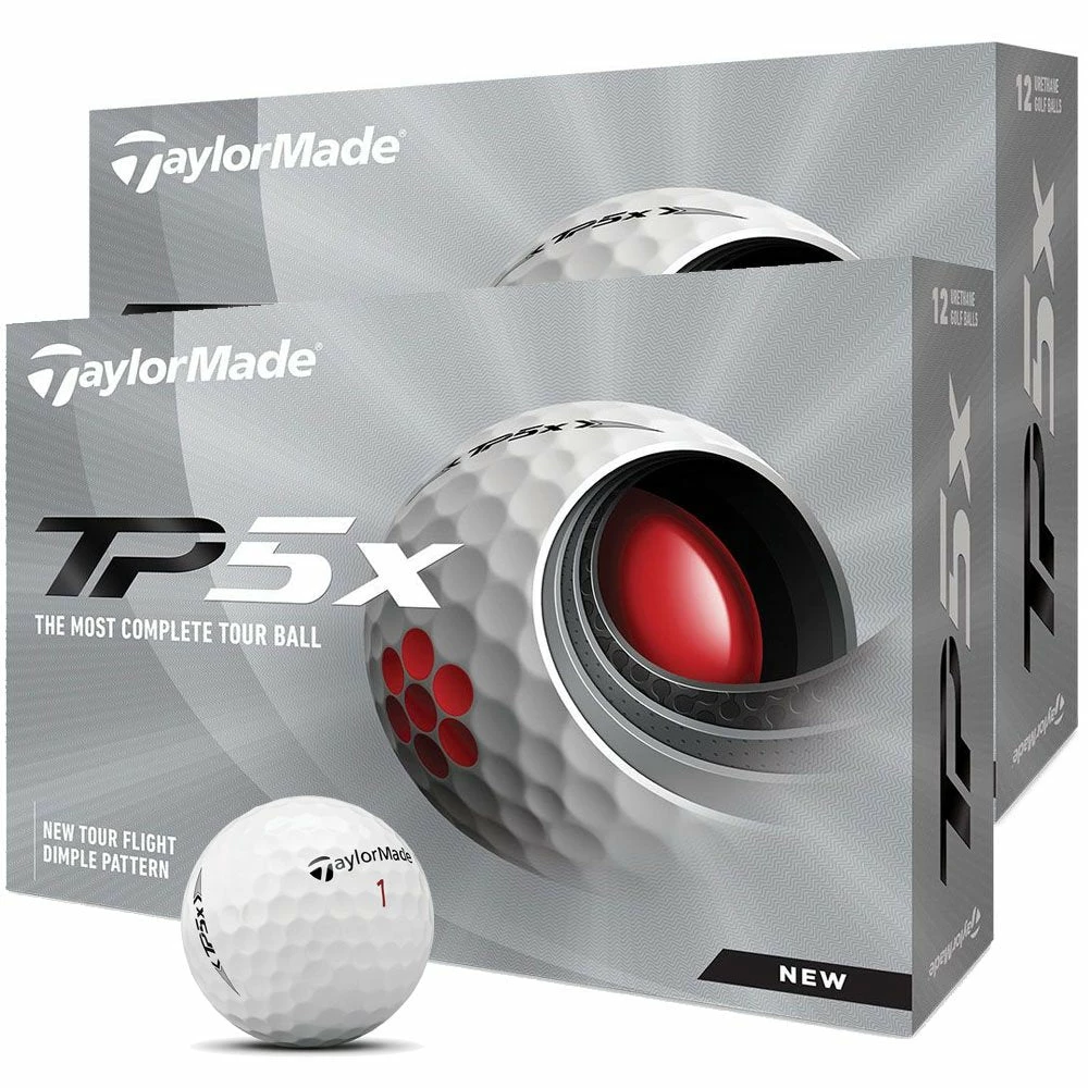 TaylorMade TP5x Golf Balls - White - Double Dozen 3 TaylorMade TP5x Golf Balls - White - Double Dozen