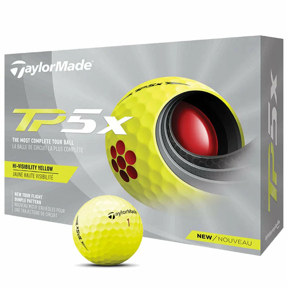 TaylorMade TP5x Golf Balls - Yellow - 12 Pack 7 TaylorMade TP5x Golf Balls - Yellow - 12 Pack - Image 5