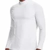 Under Armour ColdGear Armour Fitted Mock - White/Black -Second Hand Clubs Sales under armour coldgear armour fitted mock white 1