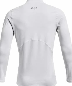 Under Armour ColdGear Armour Fitted Mock - White/Black -Second Hand Clubs Sales under armour coldgear armour fitted mock white 3