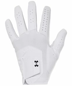 Under Armour Iso-Chill Leather Golf Glove - White/Black
