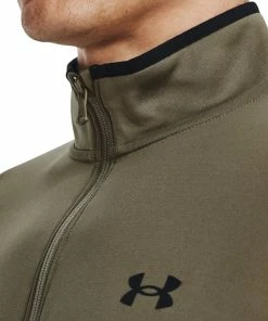 Under Armour 1/2 Zip Armour Pullover - Tent/Black -Second Hand Clubs Sales under armour mens 12 zip armour pullover tentblack 5