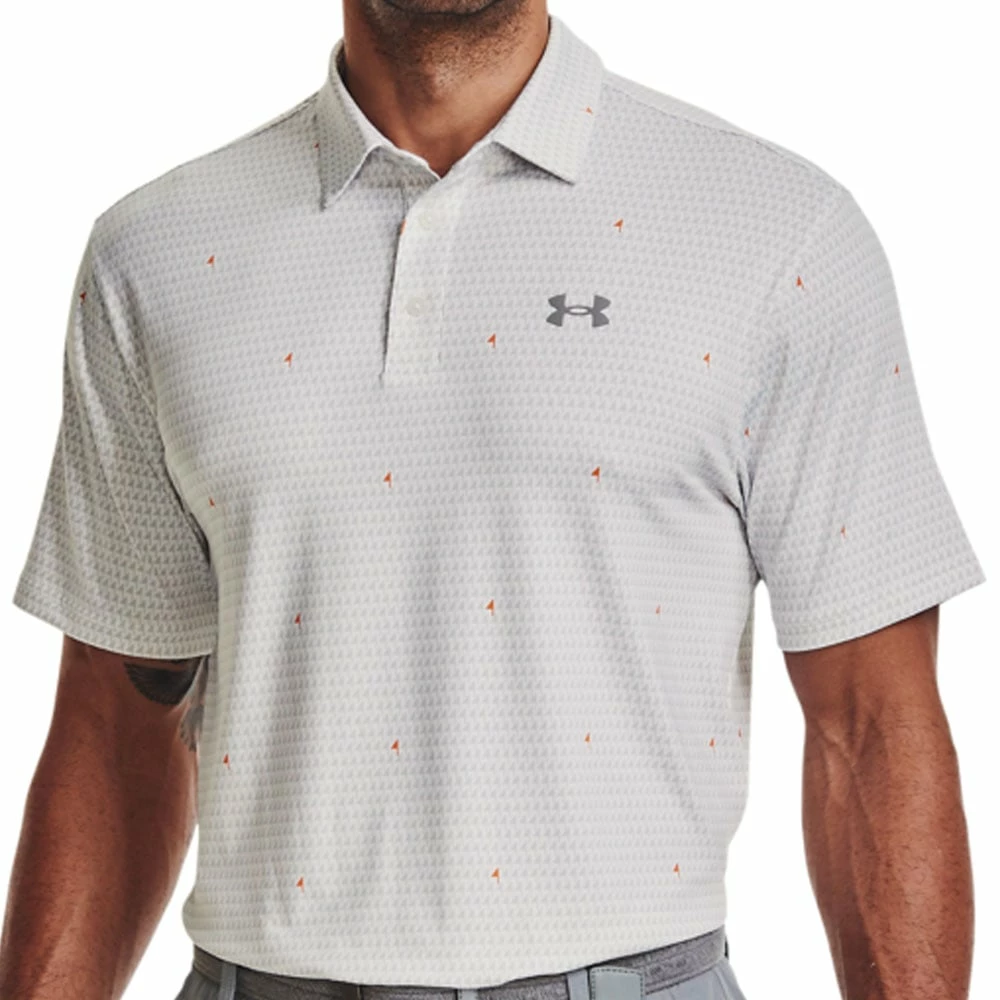 Under Armour Playoff Polo Shirt 2.0 - White/Grey/Orange 6 Under Armour Playoff Polo Shirt 2.0 - White/Grey/Orange - Image 4