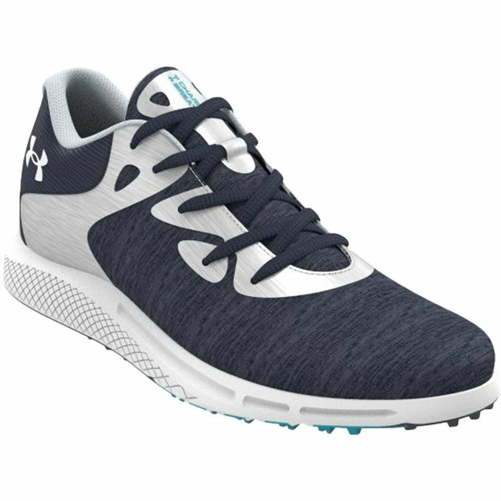 Under Armour Charged Breathe 2 Knit Waterproof Spikeless Shoes - Midnight Navy/Midnight Navy/White 4 Under Armour Charged Breathe 2 Knit Waterproof Spikeless Shoes - Midnight Navy/Midnight Navy/White - Image 2