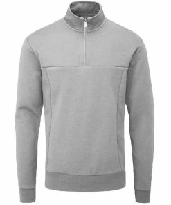 Oscar Jacobson Hawkes 1/4 Zip Pullover - Light Grey