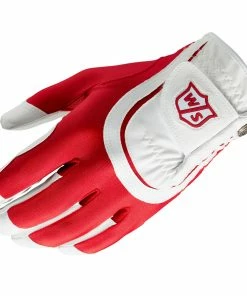 Wilson Staff Fit All Mens Golf Glove - Red/White