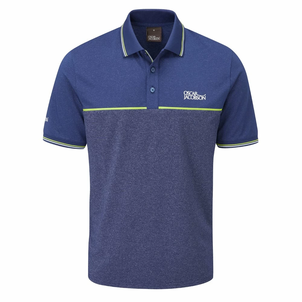 Oscar Jacobson Belford Polo Shirt - Navy Marl 3 Oscar Jacobson Belford Polo Shirt - Navy Marl